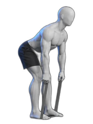 Hip hinge with a band, start position