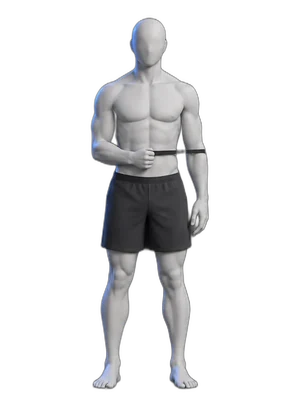 Outward rotation with a band, start position