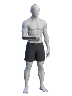 Inward rotation with a band, end position