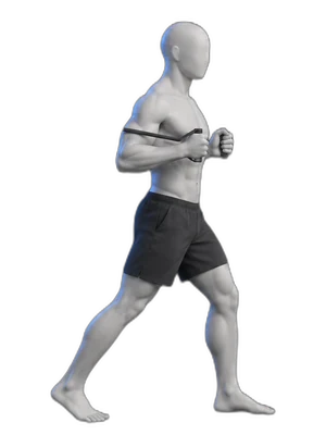 Chest press with a band, start position