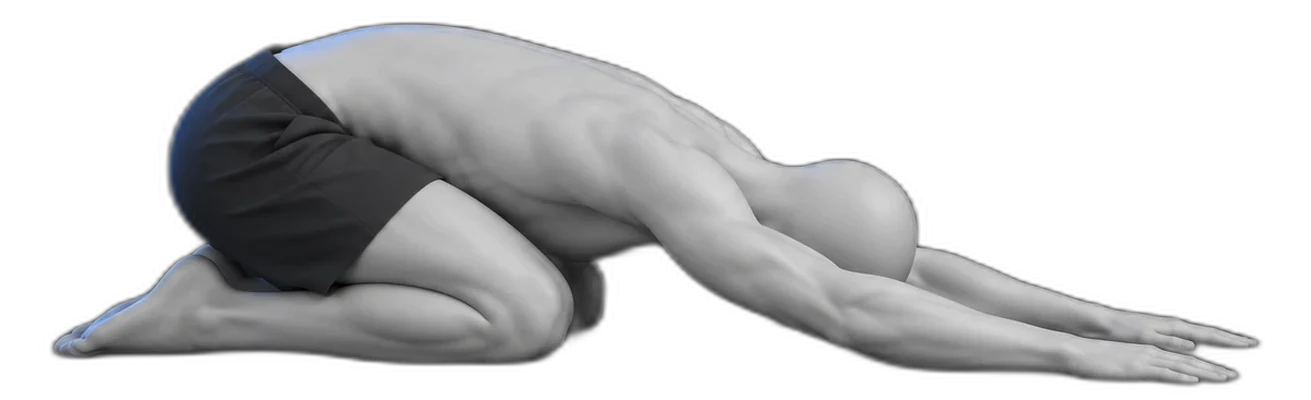 Child's pose, hold position