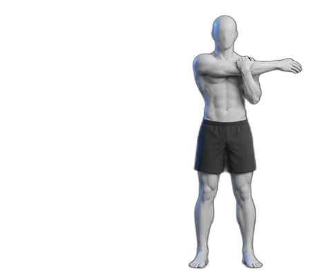 Cross-body shoulder stretch, hold position