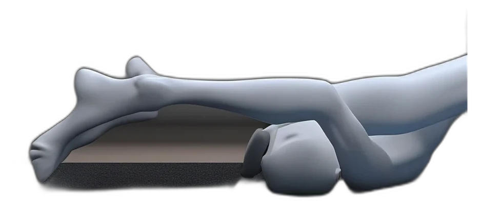 Hamstring stretch with a towel, hold position