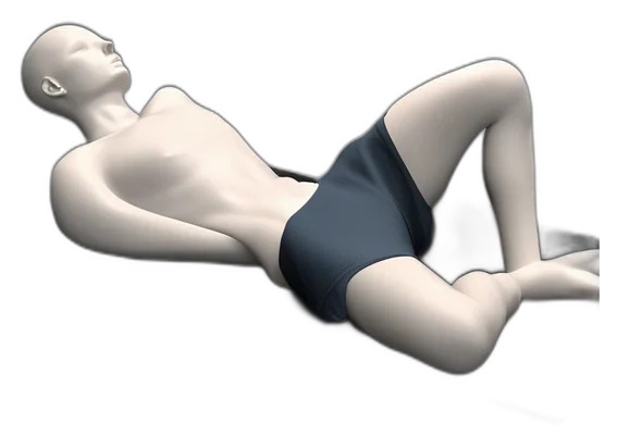 Leg slides out to the side, end position
