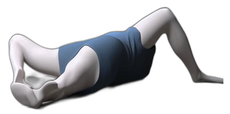 Marching lying down, start position
