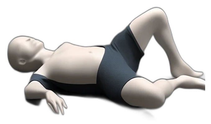 Knee fall-outs, end position