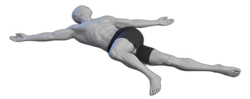 Lying trunk twist, hold position