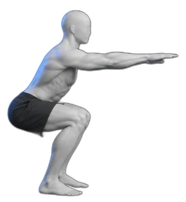 Mini squats, end position
