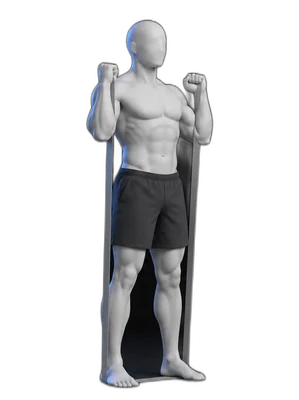 Overhead press with a band, start position