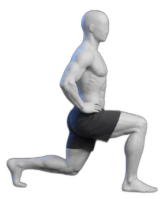 Step-back lunge, end position