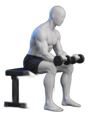Reverse wrist curls with a can, end position