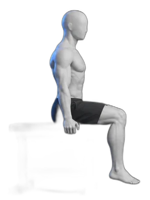 Seated knee straightening, start position