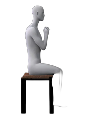 Seated trunk turns, end position