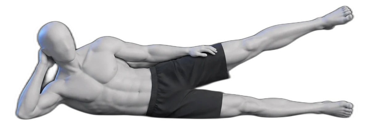 Side-lying leg lifts, end position
