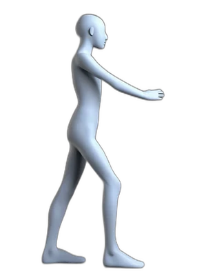 Hip stretch standing, hold position