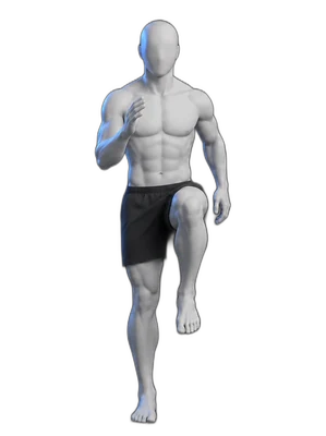 Marching in place, start position