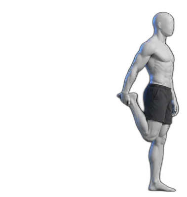 Thigh stretch standing, hold position