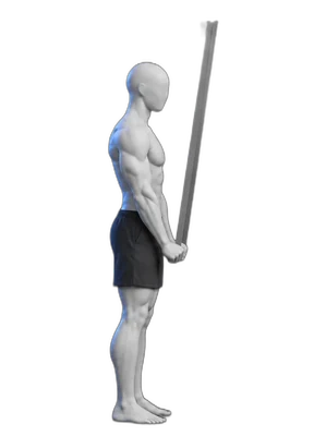 Elbow straightening with a band, end position
