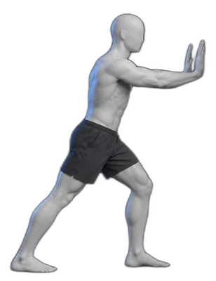 Calf stretch at the wall, hold position