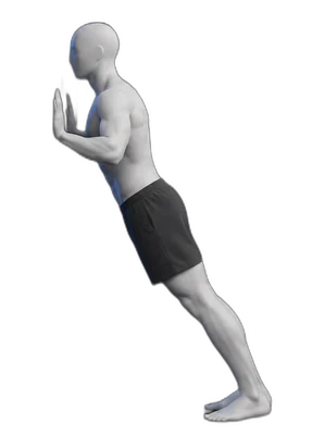 Wall push-ups, end position