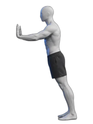 Wall push-ups, start position