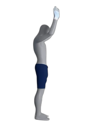 Wall walking with fingers, end position